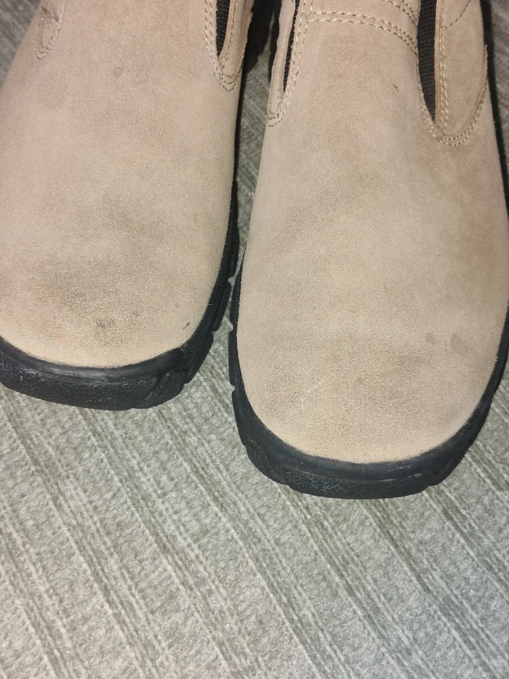 Lands' End Mens Beige Suede Slip On Mocs Comfort Shoes Size 5